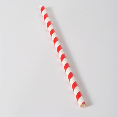 Red Striped Paper Straws ()